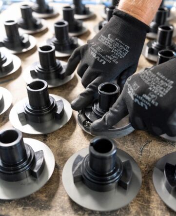 Assembly of centrifugal clutches and brakes in industrial manufacturing