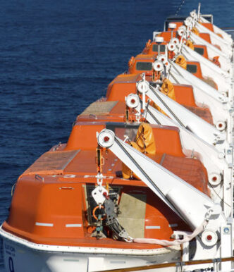 Centrifugal brake for controlled descent in davit systems